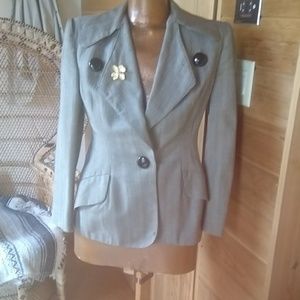 Vintage 1930s blazer mini houndstooth wool